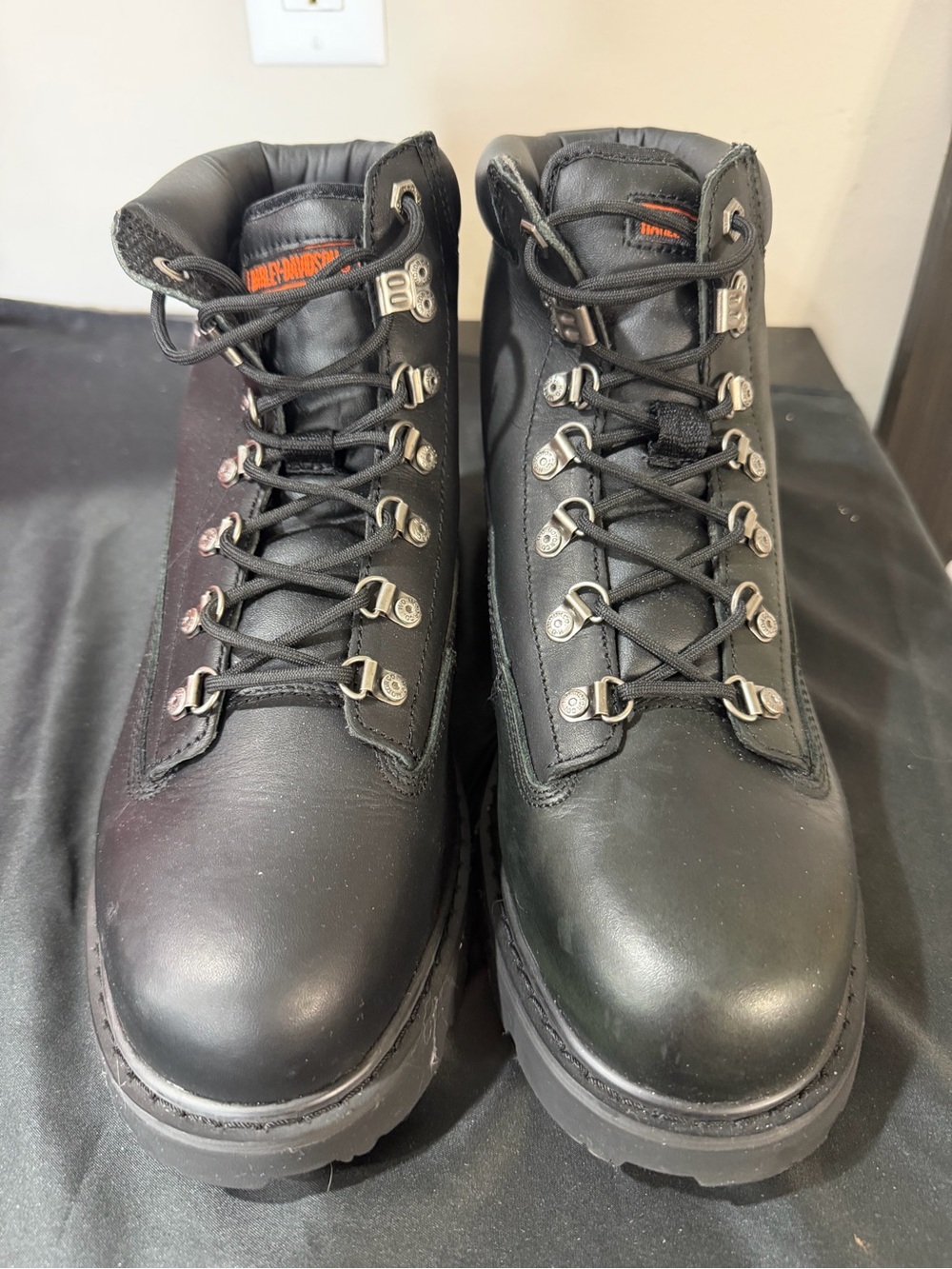 Harley-Davidson Black Leather Lace-Up Mens Boots